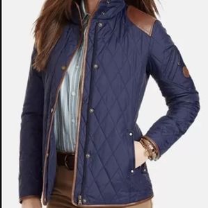 Ralph Lauren Quilted Jacked with Leather Trim